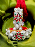 Silver Bracelet with Pota 1 Phool Pahuchi Pair